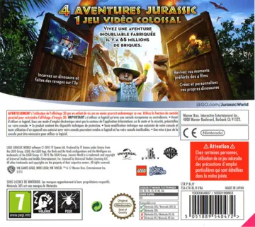 LEGO Jurassic World (France) (En,Fr,De,Es,It,Nl,Da) box cover back